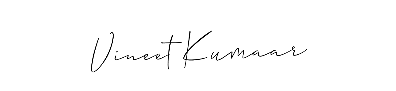 How to make Vineet Kumaar name signature. Use Allison_Script style for creating short signs online. This is the latest handwritten sign. Vineet Kumaar signature style 2 images and pictures png