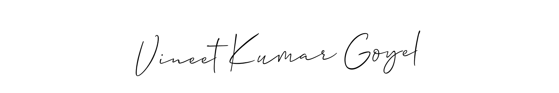 How to make Vineet Kumar Goyel signature? Allison_Script is a professional autograph style. Create handwritten signature for Vineet Kumar Goyel name. Vineet Kumar Goyel signature style 2 images and pictures png