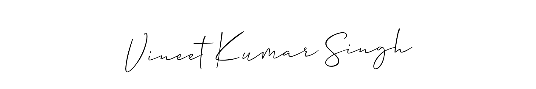 You should practise on your own different ways (Allison_Script) to write your name (Vineet Kumar Singh) in signature. don't let someone else do it for you. Vineet Kumar Singh signature style 2 images and pictures png