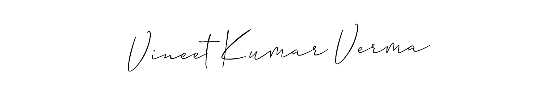 Vineet Kumar Verma stylish signature style. Best Handwritten Sign (Allison_Script) for my name. Handwritten Signature Collection Ideas for my name Vineet Kumar Verma. Vineet Kumar Verma signature style 2 images and pictures png