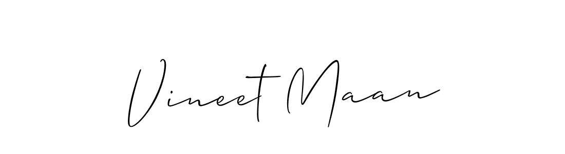 Make a beautiful signature design for name Vineet Maan. With this signature (Allison_Script) style, you can create a handwritten signature for free. Vineet Maan signature style 2 images and pictures png