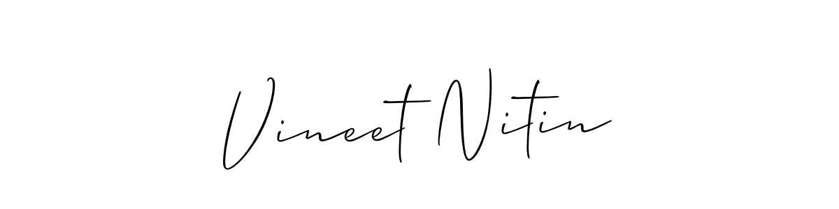 Design your own signature with our free online signature maker. With this signature software, you can create a handwritten (Allison_Script) signature for name Vineet Nitin. Vineet Nitin signature style 2 images and pictures png