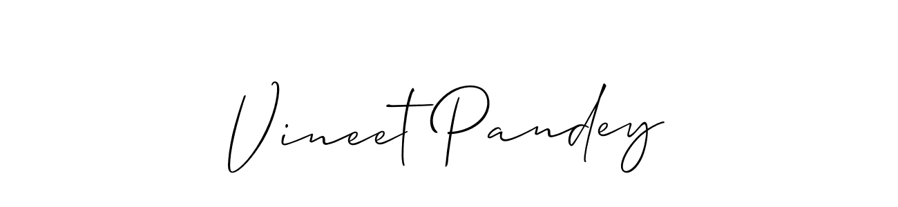 How to make Vineet Pandey name signature. Use Allison_Script style for creating short signs online. This is the latest handwritten sign. Vineet Pandey signature style 2 images and pictures png