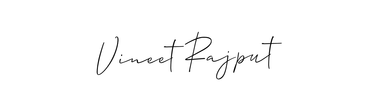 How to make Vineet Rajput name signature. Use Allison_Script style for creating short signs online. This is the latest handwritten sign. Vineet Rajput signature style 2 images and pictures png