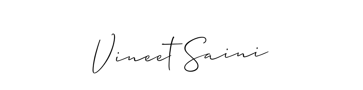 How to make Vineet Saini name signature. Use Allison_Script style for creating short signs online. This is the latest handwritten sign. Vineet Saini signature style 2 images and pictures png