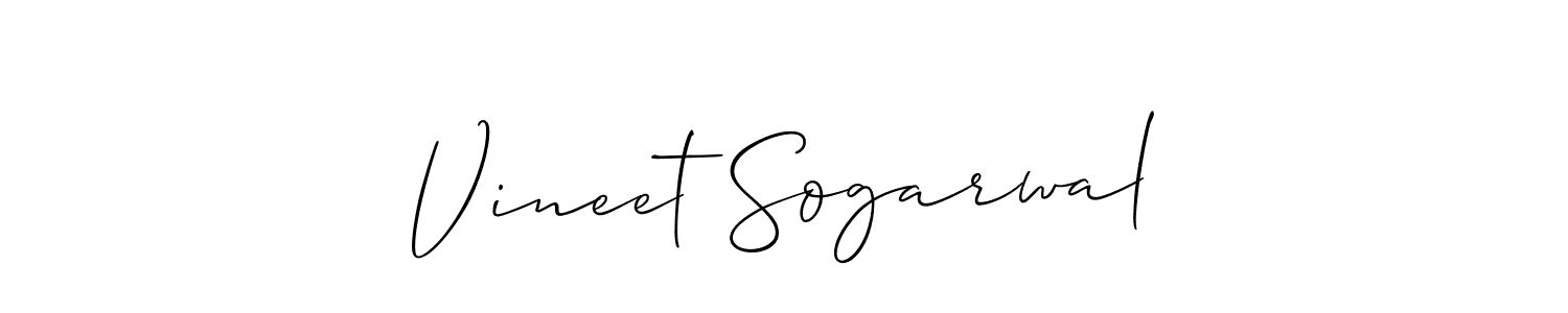 Create a beautiful signature design for name Vineet Sogarwal. With this signature (Allison_Script) fonts, you can make a handwritten signature for free. Vineet Sogarwal signature style 2 images and pictures png