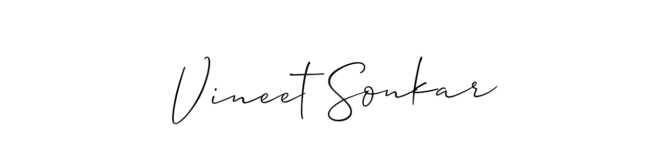 It looks lik you need a new signature style for name Vineet Sonkar. Design unique handwritten (Allison_Script) signature with our free signature maker in just a few clicks. Vineet Sonkar signature style 2 images and pictures png