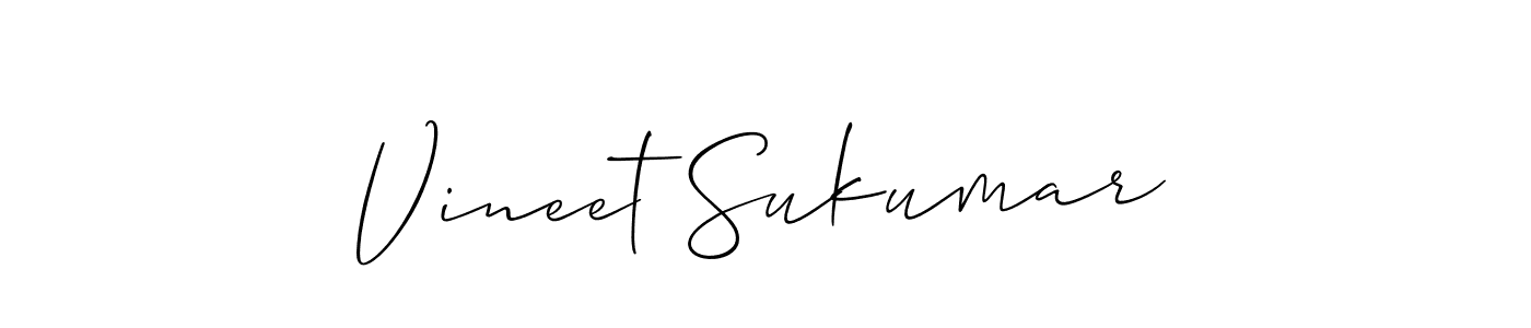 How to Draw Vineet Sukumar signature style? Allison_Script is a latest design signature styles for name Vineet Sukumar. Vineet Sukumar signature style 2 images and pictures png