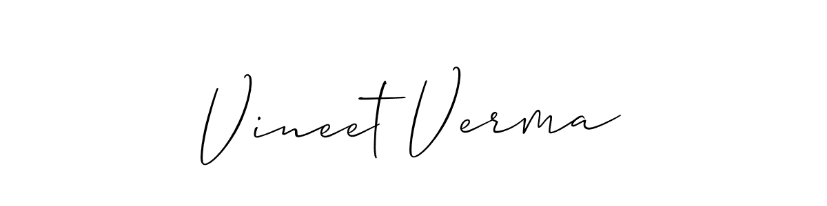 Use a signature maker to create a handwritten signature online. With this signature software, you can design (Allison_Script) your own signature for name Vineet Verma. Vineet Verma signature style 2 images and pictures png