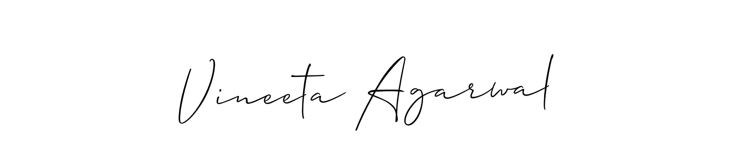 if you are searching for the best signature style for your name Vineeta Agarwal. so please give up your signature search. here we have designed multiple signature styles  using Allison_Script. Vineeta Agarwal signature style 2 images and pictures png