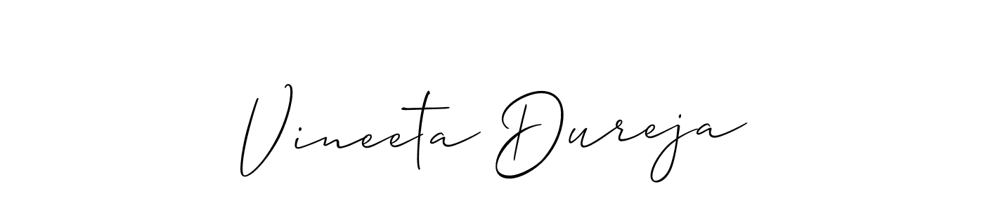 How to Draw Vineeta Dureja signature style? Allison_Script is a latest design signature styles for name Vineeta Dureja. Vineeta Dureja signature style 2 images and pictures png