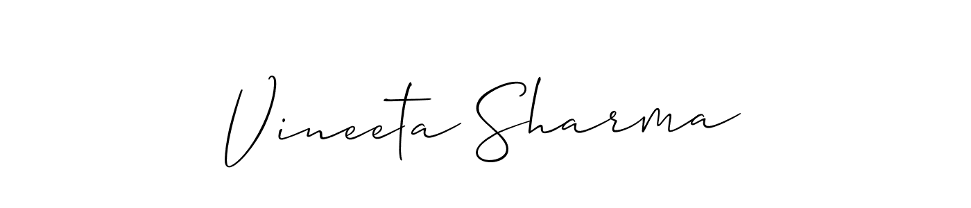 Also You can easily find your signature by using the search form. We will create Vineeta Sharma name handwritten signature images for you free of cost using Allison_Script sign style. Vineeta Sharma signature style 2 images and pictures png