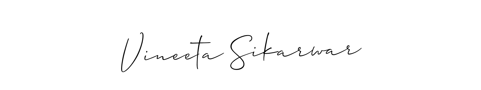 Also You can easily find your signature by using the search form. We will create Vineeta Sikarwar name handwritten signature images for you free of cost using Allison_Script sign style. Vineeta Sikarwar signature style 2 images and pictures png