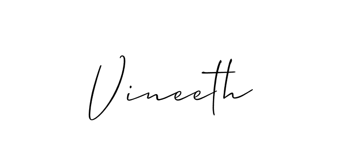 Design your own signature with our free online signature maker. With this signature software, you can create a handwritten (Allison_Script) signature for name Vineeth. Vineeth signature style 2 images and pictures png