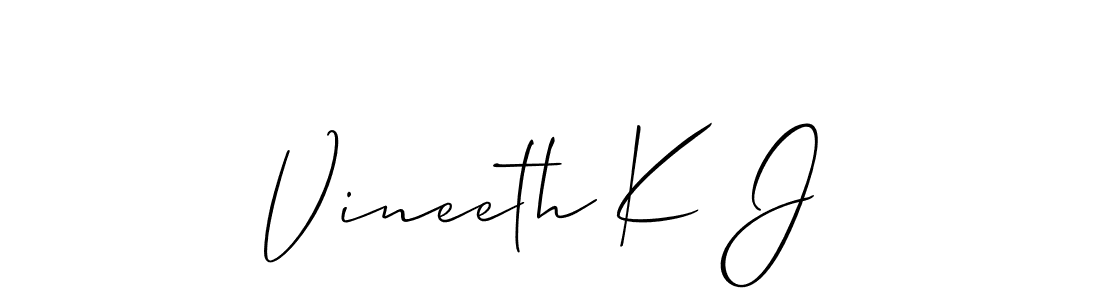 You should practise on your own different ways (Allison_Script) to write your name (Vineeth K J) in signature. don't let someone else do it for you. Vineeth K J signature style 2 images and pictures png