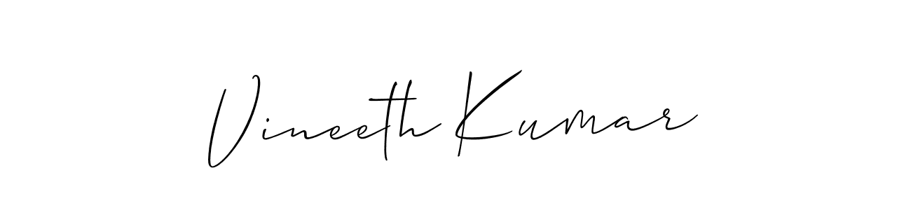 Design your own signature with our free online signature maker. With this signature software, you can create a handwritten (Allison_Script) signature for name Vineeth Kumar. Vineeth Kumar signature style 2 images and pictures png