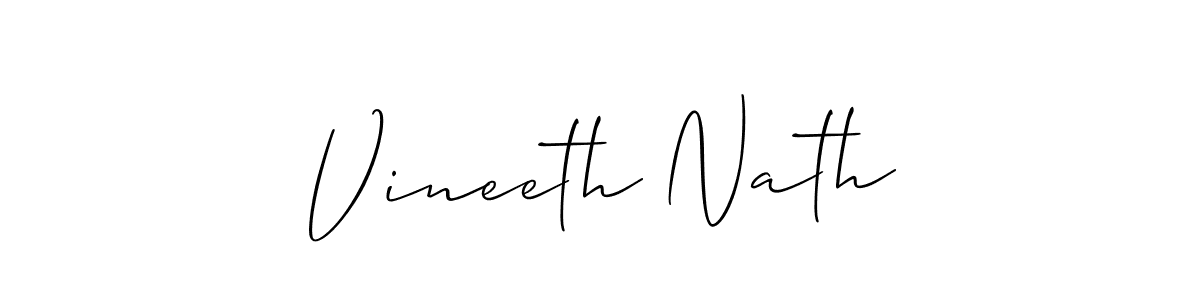 Allison_Script is a professional signature style that is perfect for those who want to add a touch of class to their signature. It is also a great choice for those who want to make their signature more unique. Get Vineeth Nath name to fancy signature for free. Vineeth Nath signature style 2 images and pictures png