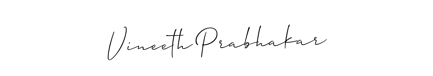 Vineeth Prabhakar stylish signature style. Best Handwritten Sign (Allison_Script) for my name. Handwritten Signature Collection Ideas for my name Vineeth Prabhakar. Vineeth Prabhakar signature style 2 images and pictures png