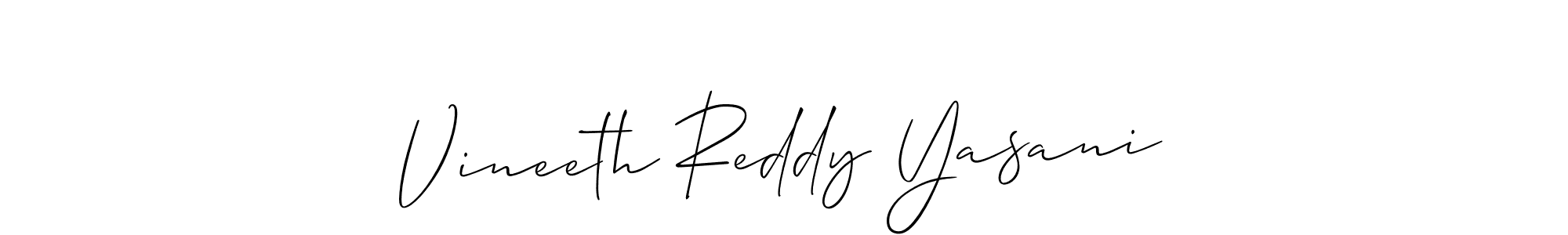 Create a beautiful signature design for name Vineeth Reddy Yasani. With this signature (Allison_Script) fonts, you can make a handwritten signature for free. Vineeth Reddy Yasani signature style 2 images and pictures png