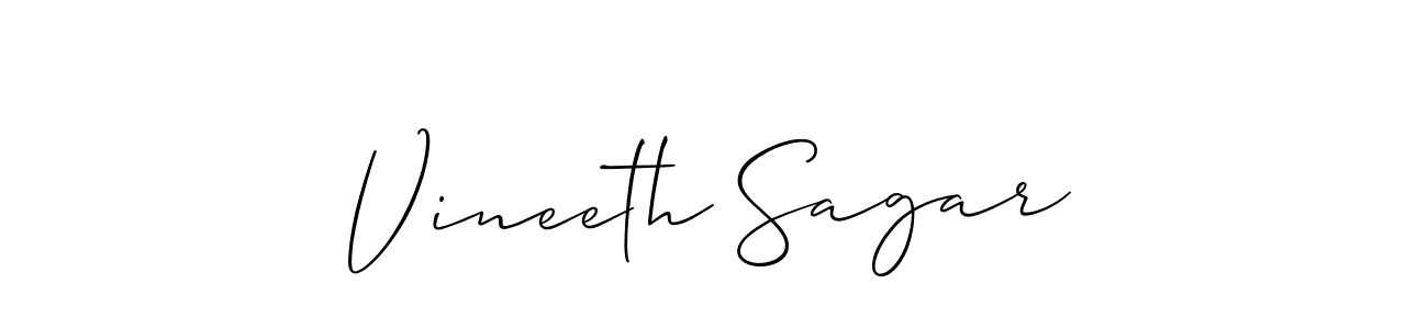 How to make Vineeth Sagar signature? Allison_Script is a professional autograph style. Create handwritten signature for Vineeth Sagar name. Vineeth Sagar signature style 2 images and pictures png