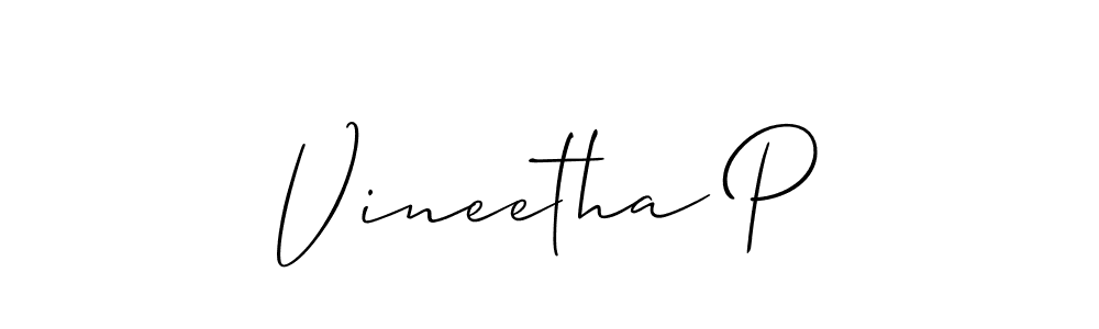 Also You can easily find your signature by using the search form. We will create Vineetha P name handwritten signature images for you free of cost using Allison_Script sign style. Vineetha P signature style 2 images and pictures png