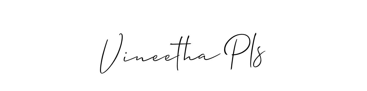 It looks lik you need a new signature style for name Vineetha Pls. Design unique handwritten (Allison_Script) signature with our free signature maker in just a few clicks. Vineetha Pls signature style 2 images and pictures png