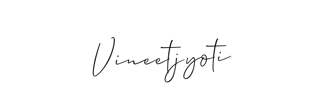 if you are searching for the best signature style for your name Vineetjyoti. so please give up your signature search. here we have designed multiple signature styles  using Allison_Script. Vineetjyoti signature style 2 images and pictures png