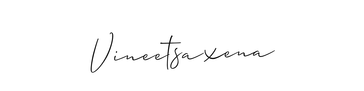 Allison_Script is a professional signature style that is perfect for those who want to add a touch of class to their signature. It is also a great choice for those who want to make their signature more unique. Get Vineetsaxena name to fancy signature for free. Vineetsaxena signature style 2 images and pictures png