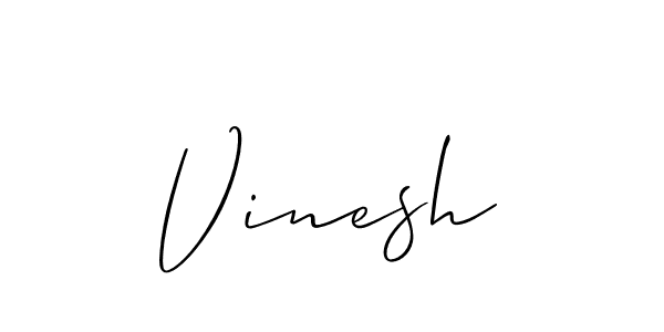 Make a beautiful signature design for name Vinesh. With this signature (Allison_Script) style, you can create a handwritten signature for free. Vinesh signature style 2 images and pictures png