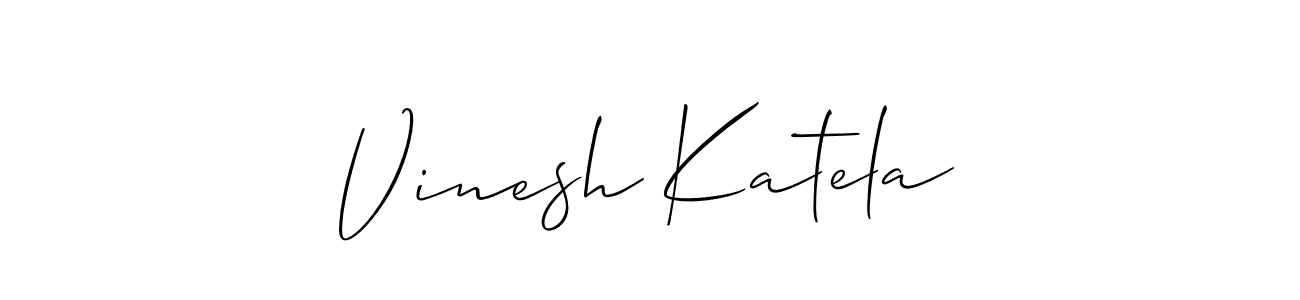 Similarly Allison_Script is the best handwritten signature design. Signature creator online .You can use it as an online autograph creator for name Vinesh Katela. Vinesh Katela signature style 2 images and pictures png