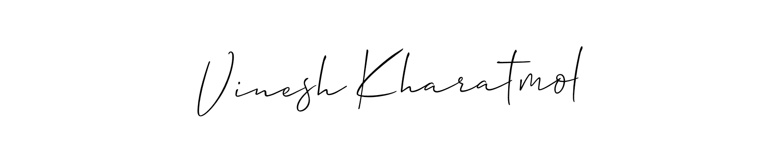 Design your own signature with our free online signature maker. With this signature software, you can create a handwritten (Allison_Script) signature for name Vinesh Kharatmol. Vinesh Kharatmol signature style 2 images and pictures png