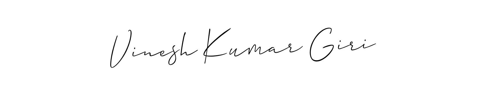 Use a signature maker to create a handwritten signature online. With this signature software, you can design (Allison_Script) your own signature for name Vinesh Kumar Giri. Vinesh Kumar Giri signature style 2 images and pictures png