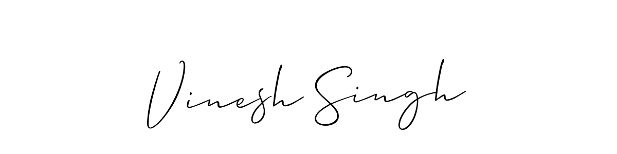 Also we have Vinesh Singh name is the best signature style. Create professional handwritten signature collection using Allison_Script autograph style. Vinesh Singh signature style 2 images and pictures png