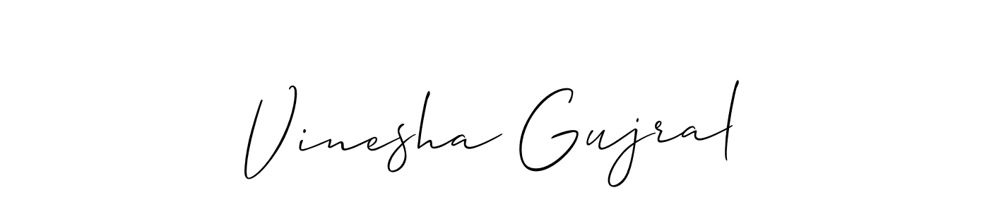 How to Draw Vinesha Gujral signature style? Allison_Script is a latest design signature styles for name Vinesha Gujral. Vinesha Gujral signature style 2 images and pictures png