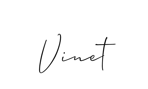 Design your own signature with our free online signature maker. With this signature software, you can create a handwritten (Allison_Script) signature for name Vinet. Vinet signature style 2 images and pictures png