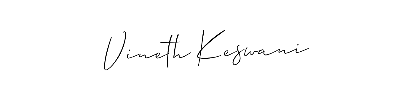 Design your own signature with our free online signature maker. With this signature software, you can create a handwritten (Allison_Script) signature for name Vineth Keswani. Vineth Keswani signature style 2 images and pictures png