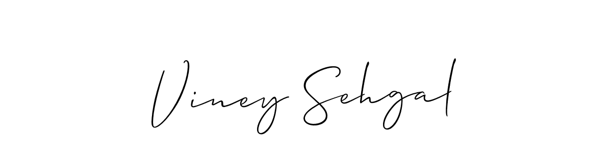 Make a beautiful signature design for name Viney Sehgal. With this signature (Allison_Script) style, you can create a handwritten signature for free. Viney Sehgal signature style 2 images and pictures png