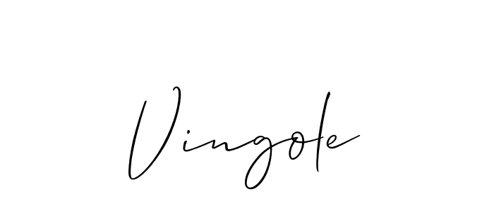 Allison_Script is a professional signature style that is perfect for those who want to add a touch of class to their signature. It is also a great choice for those who want to make their signature more unique. Get Vingole name to fancy signature for free. Vingole signature style 2 images and pictures png