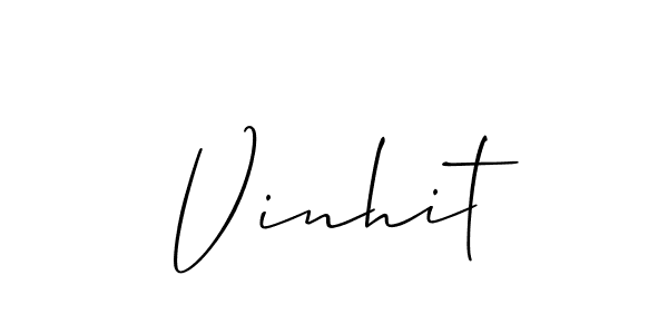 Allison_Script is a professional signature style that is perfect for those who want to add a touch of class to their signature. It is also a great choice for those who want to make their signature more unique. Get Vinhit name to fancy signature for free. Vinhit signature style 2 images and pictures png