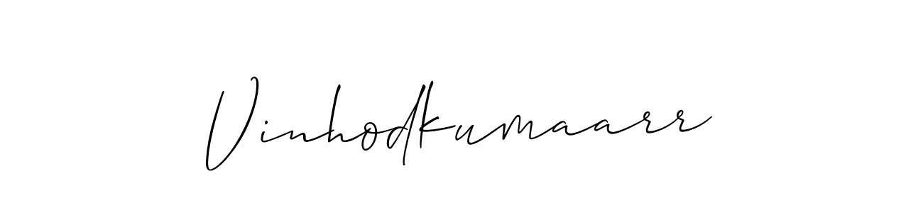 Make a beautiful signature design for name Vinhodkumaarr. With this signature (Allison_Script) style, you can create a handwritten signature for free. Vinhodkumaarr signature style 2 images and pictures png