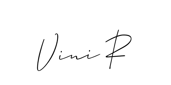 You should practise on your own different ways (Allison_Script) to write your name (Vini R) in signature. don't let someone else do it for you. Vini R signature style 2 images and pictures png