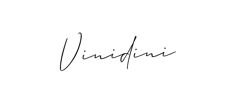 How to make Vinidini signature? Allison_Script is a professional autograph style. Create handwritten signature for Vinidini name. Vinidini signature style 2 images and pictures png
