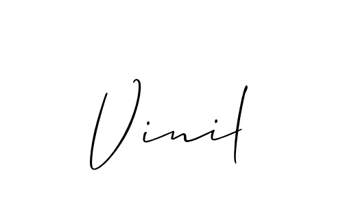 Design your own signature with our free online signature maker. With this signature software, you can create a handwritten (Allison_Script) signature for name Vinil. Vinil signature style 2 images and pictures png