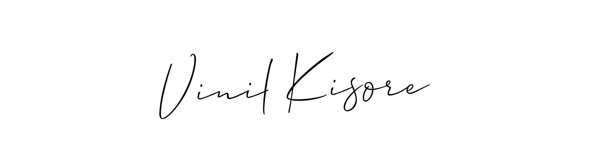 How to make Vinil Kisore signature? Allison_Script is a professional autograph style. Create handwritten signature for Vinil Kisore name. Vinil Kisore signature style 2 images and pictures png