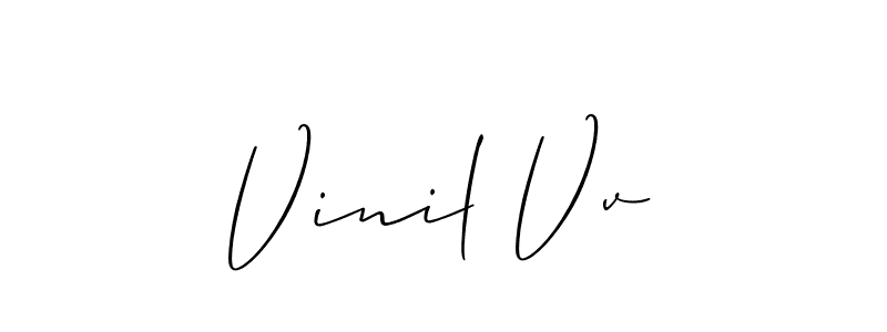 Also You can easily find your signature by using the search form. We will create Vinil Vv name handwritten signature images for you free of cost using Allison_Script sign style. Vinil Vv signature style 2 images and pictures png