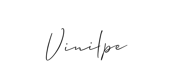 Use a signature maker to create a handwritten signature online. With this signature software, you can design (Allison_Script) your own signature for name Vinilpe. Vinilpe signature style 2 images and pictures png