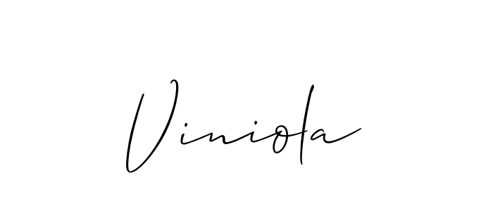 Design your own signature with our free online signature maker. With this signature software, you can create a handwritten (Allison_Script) signature for name Viniola. Viniola signature style 2 images and pictures png