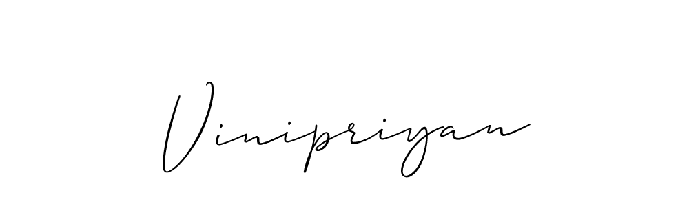 if you are searching for the best signature style for your name Vinipriyan. so please give up your signature search. here we have designed multiple signature styles  using Allison_Script. Vinipriyan signature style 2 images and pictures png