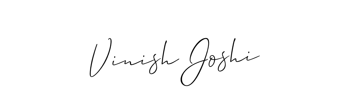 The best way (Allison_Script) to make a short signature is to pick only two or three words in your name. The name Vinish Joshi include a total of six letters. For converting this name. Vinish Joshi signature style 2 images and pictures png