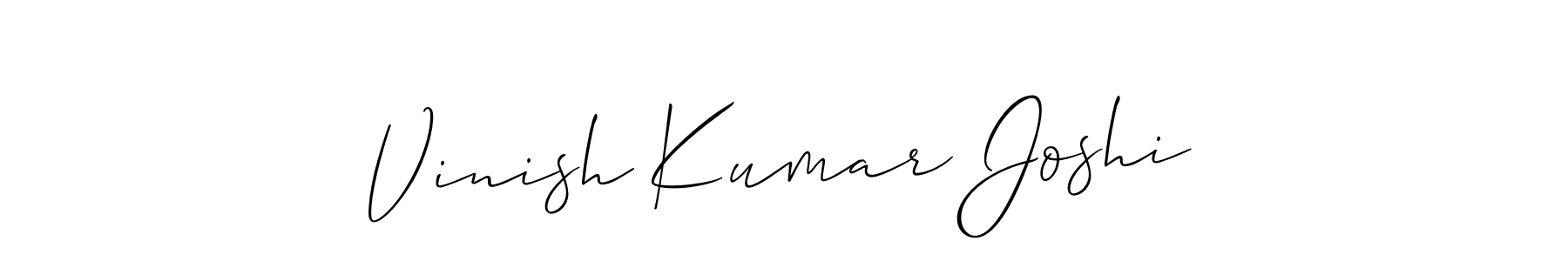 Also You can easily find your signature by using the search form. We will create Vinish Kumar Joshi name handwritten signature images for you free of cost using Allison_Script sign style. Vinish Kumar Joshi signature style 2 images and pictures png